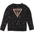 GUESS Girls Abstract Pattern Graphic Sweatshirt Jumper 9-10 Years Black Vintage Guess and Second-Hand Guess from Messina Hembry 