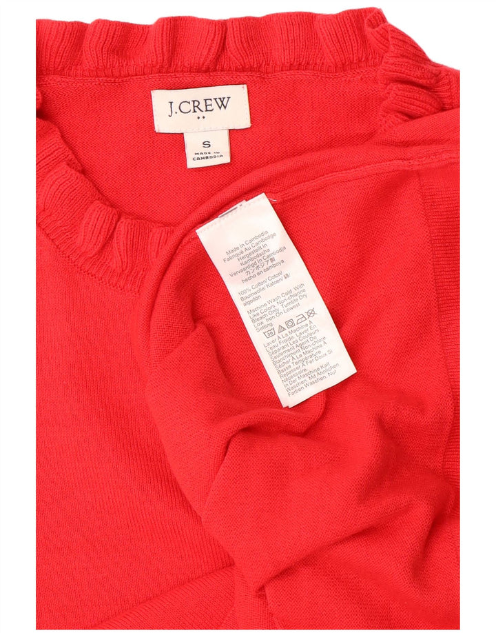 J. CREW Womens Crew Neck Jumper Sweater UK 10 Small Red Cotton