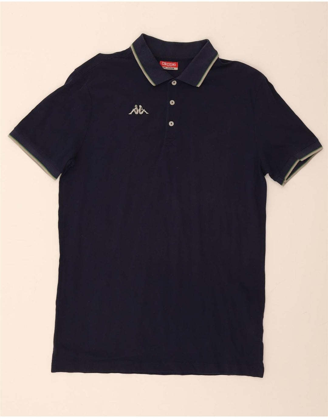 Kappa Mens Polo Shirt XL Navy Blue Cotton