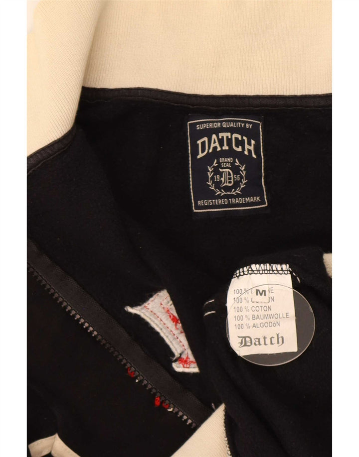 Datch Mens Graphic Tracksuit Top Jacket Medium Black Colourblock Cotton