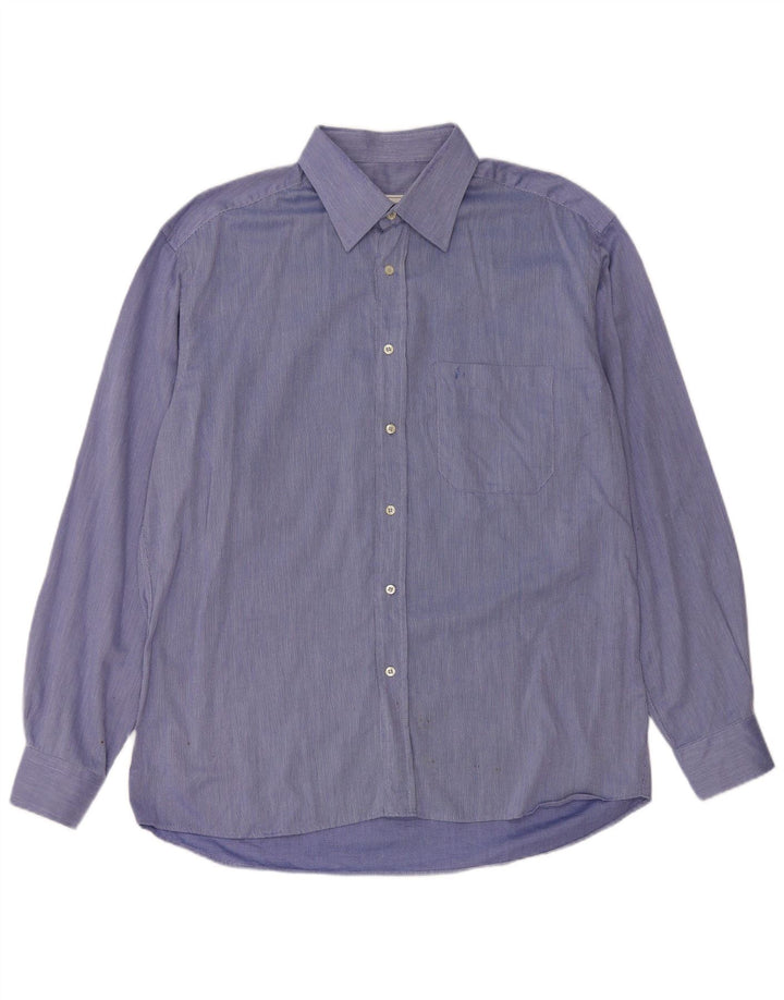 ROCCOBAROCCO Mens Shirt Size 42 Large Blue Flecked Cotton