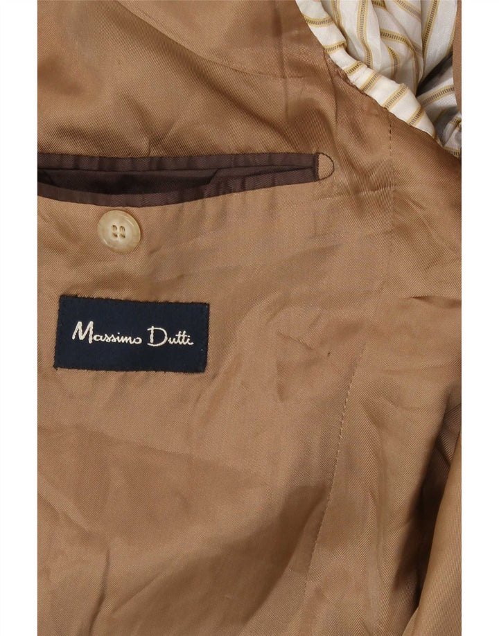Massimo Dutti Mens 3 Button Blazer Jacket EU 56 XL Beige