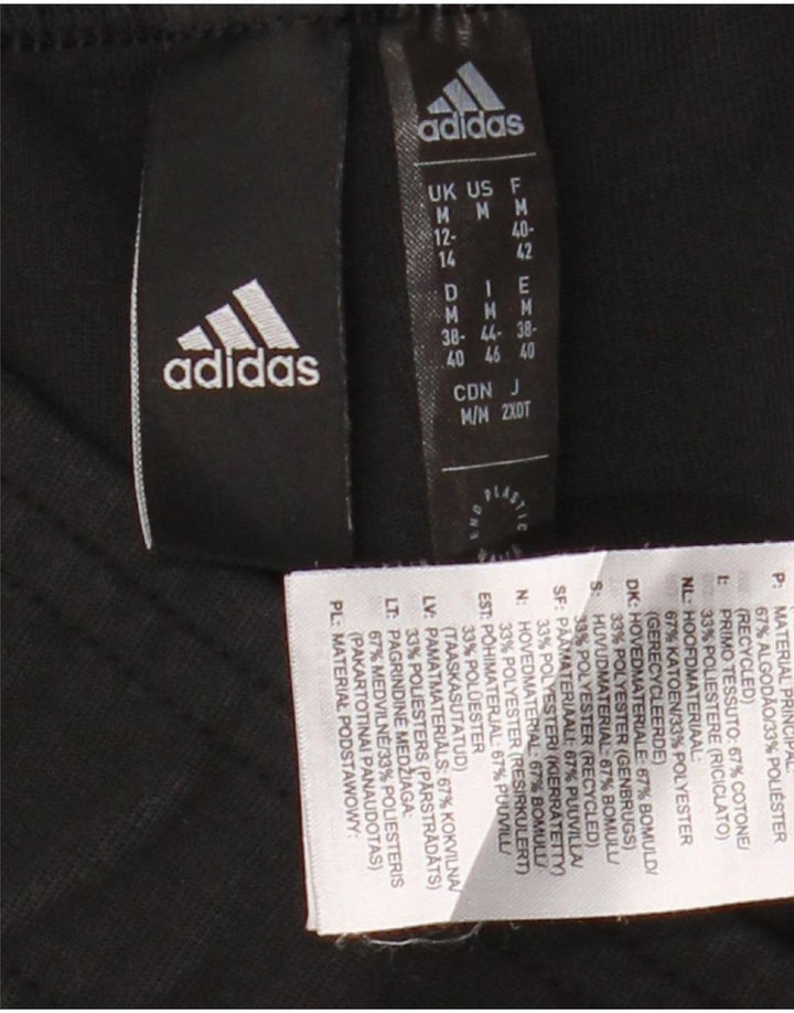Adidas Womens Tracksuit Trousers UK 12/14 Medium Black Cotton