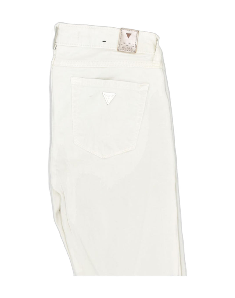 GUESS Womens Slim Casual Trousers W27 L26 White Cotton | Vintage | Thrift | Second-Hand | Used Clothing | Messina Hembry 