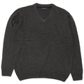 James Pringle Mens V-Neck Jumper Sweater XL Grey Acrylic