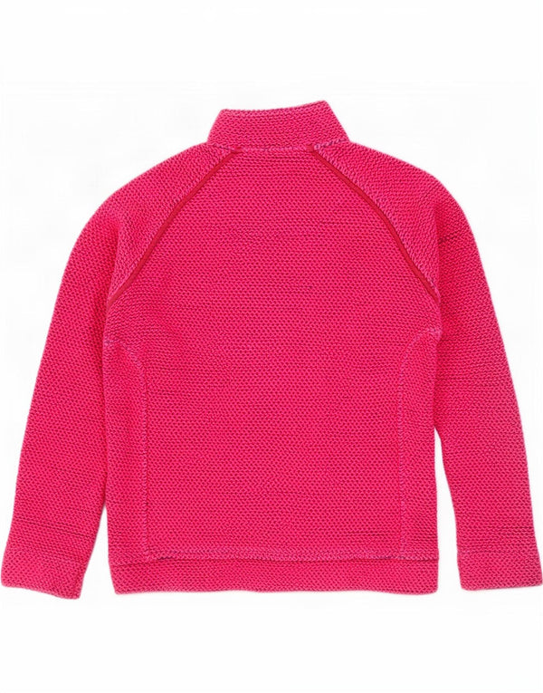 Weird Fish Womens Zip Neck Sweatshirt Jumper UK 10 Small Pink Cotton