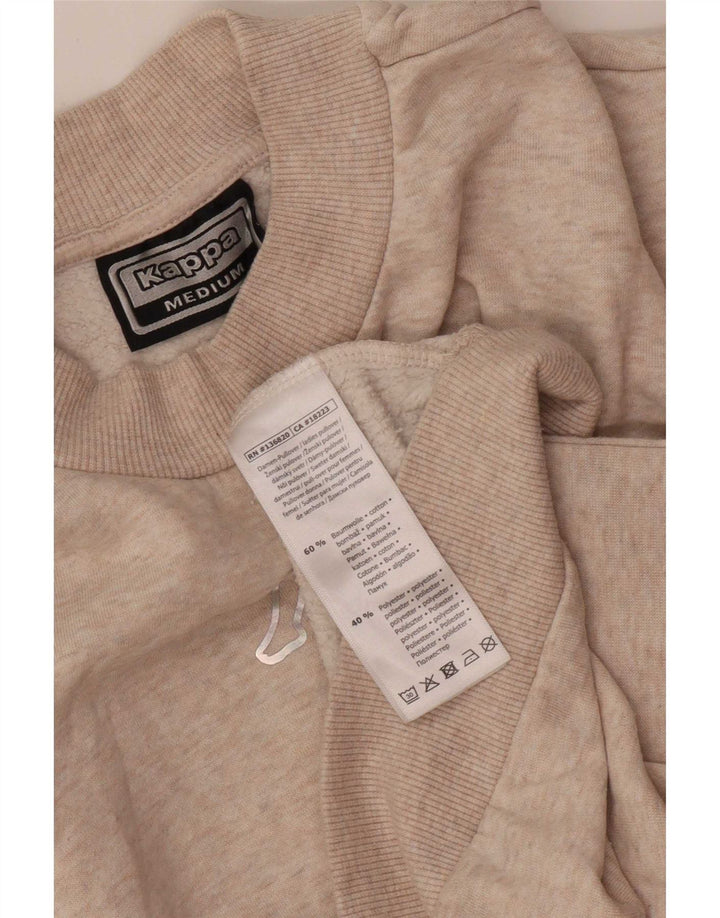 Kappa Womens Oversized Sweatshirt Jumper UK 14 Medium Beige Cotton