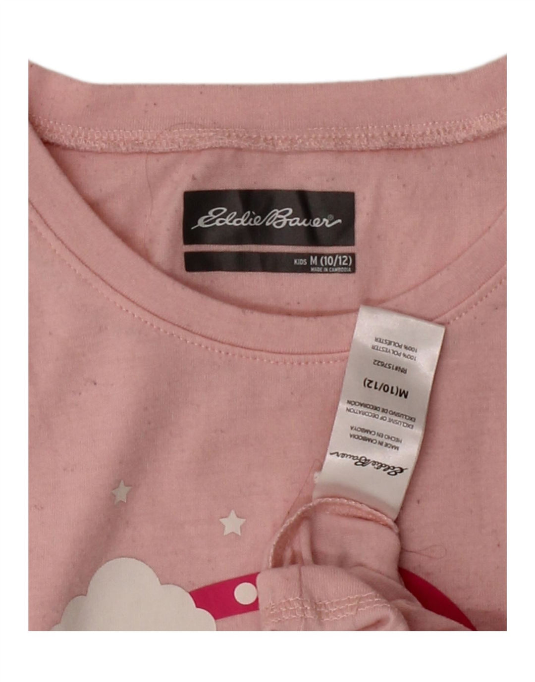 EDDIE BAUER Girls Graphic T-Shirt Top 10-11 Years Medium Pink Polyester Vintage Eddie Bauer and Second-Hand Eddie Bauer from Messina Hembry 