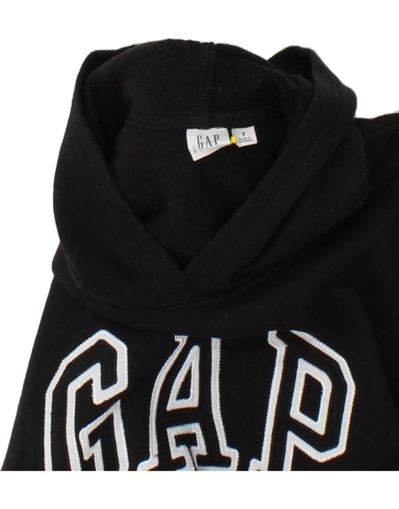 GAP Womens Graphic Hoodie Jumper UK 10 Small Black Cotton Vintage Gap and Second-Hand Gap from Messina Hembry 