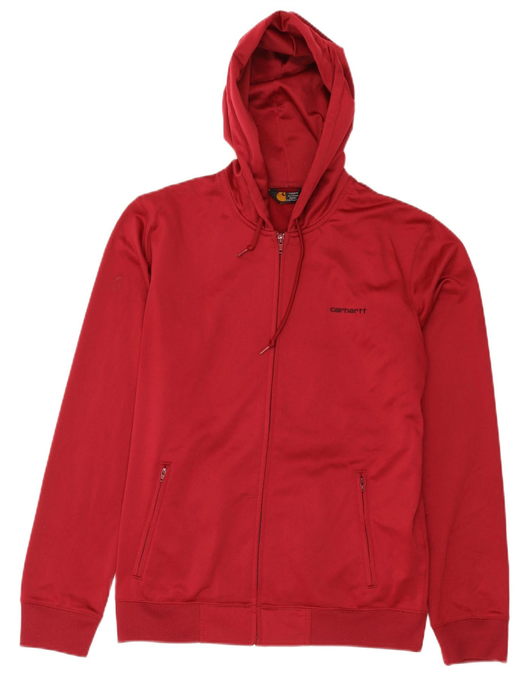 Carhartt Womens Zip Hoodie Sweater UK 16 Large Red Polyester