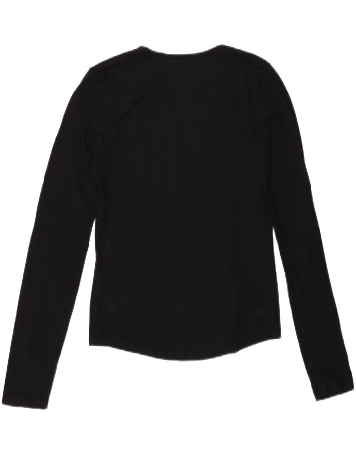 Guess By Marciano Womens Graphic Top Long Sleeve Size 3 XS Black
