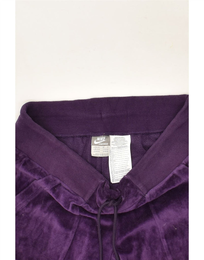 NIKE Womens Graphic Tracksuit Trousers UK 12/14 Medium Purple Cotton | Vintage Nike | Thrift | Second-Hand Nike | Used Clothing | Messina Hembry 