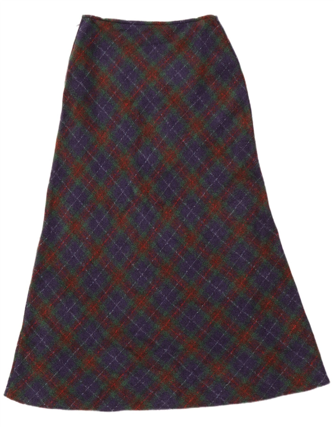 Benetton Womens Maxi Skirt W28 Medium Blue Check