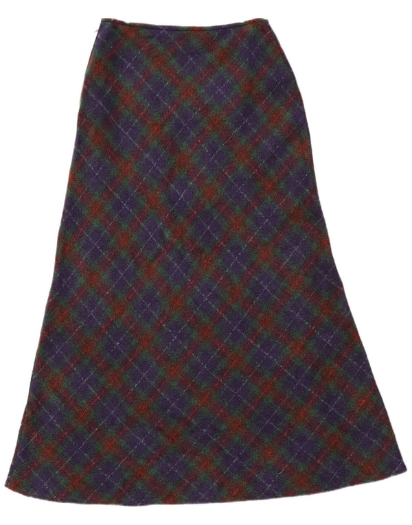 Benetton Womens Maxi Skirt W28 Medium Blue Check