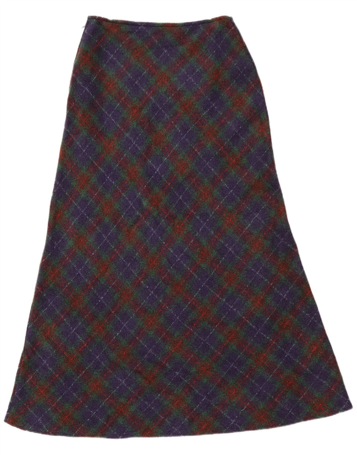 Benetton Womens Maxi Skirt W28 Medium Blue Check