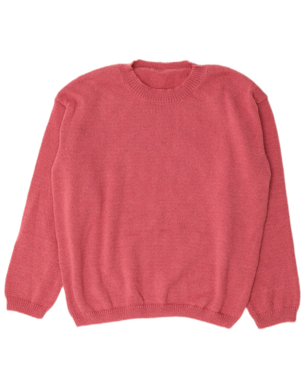 Vintage Womens Crew Neck Jumper Sweater UK 14 Large Pink