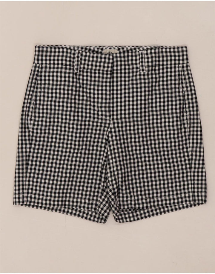 J. CREW Womens Chino Shorts US 6 Medium W30  Black Gingham Cotton