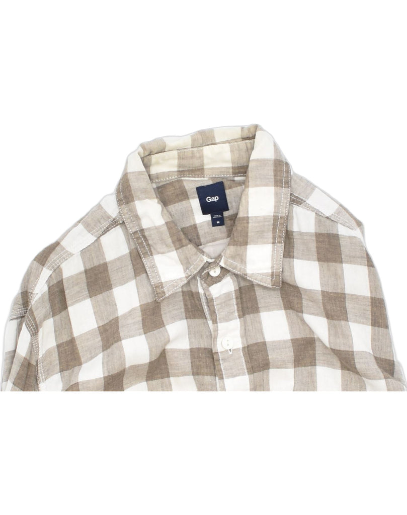 GAP Mens Shirt Medium Beige Check Cotton | Vintage | Thrift | Second-Hand | Used Clothing | Messina Hembry 