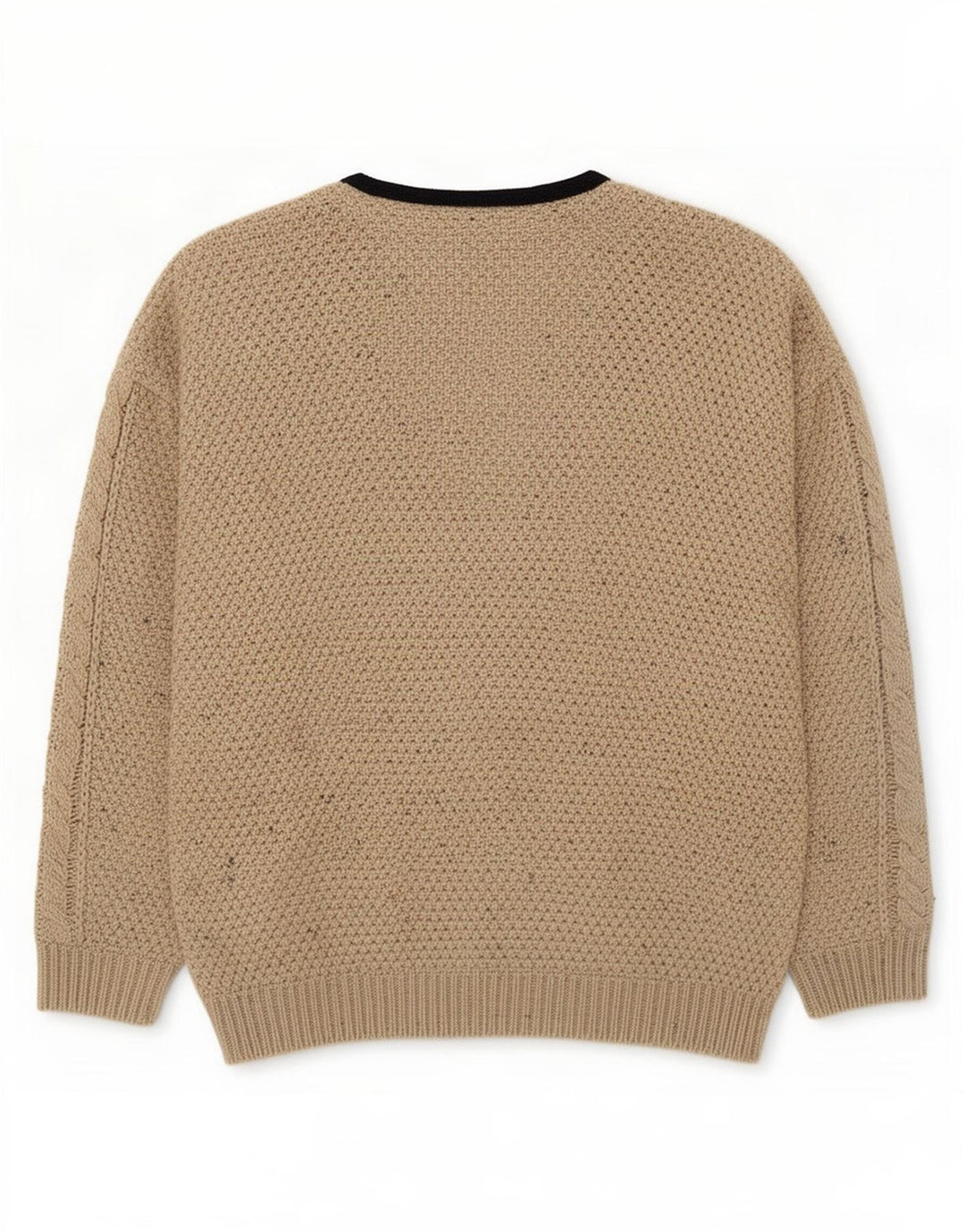 Vintage Mens Cardigan Sweater Large Beige Wool