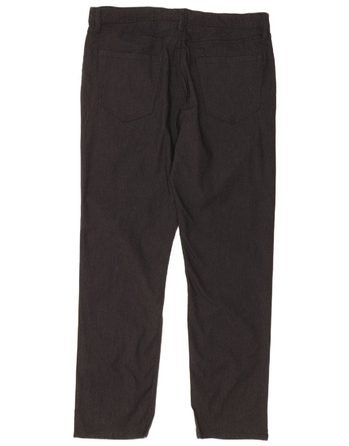 Izod Womens Straight Casual Trousers W36 L32 Black Rayon