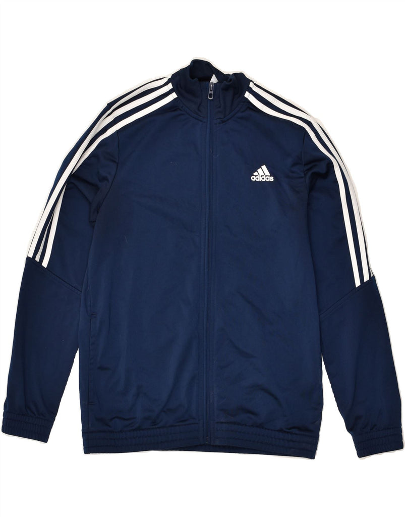 ADIDAS Boys Tracksuit Top Jacket 13-14 Years Large  Navy Blue Polyester | Vintage Adidas | Thrift | Second-Hand Adidas | Used Clothing | Messina Hembry 