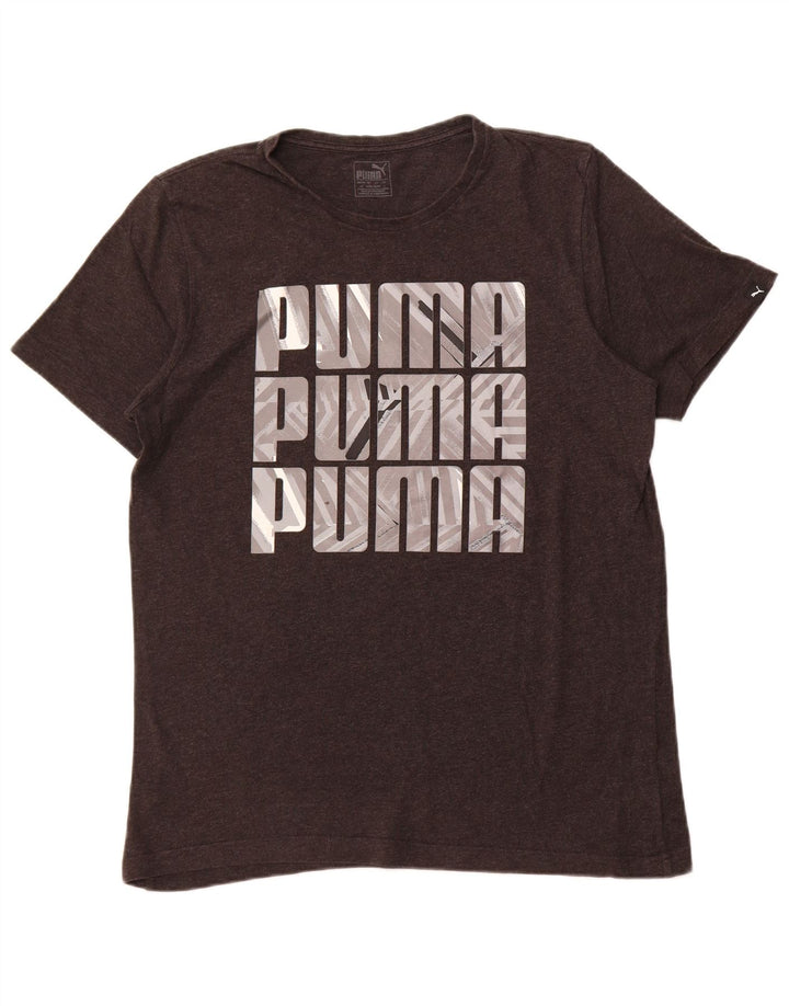 PUMA Mens Graphic T-Shirt Top Large Grey