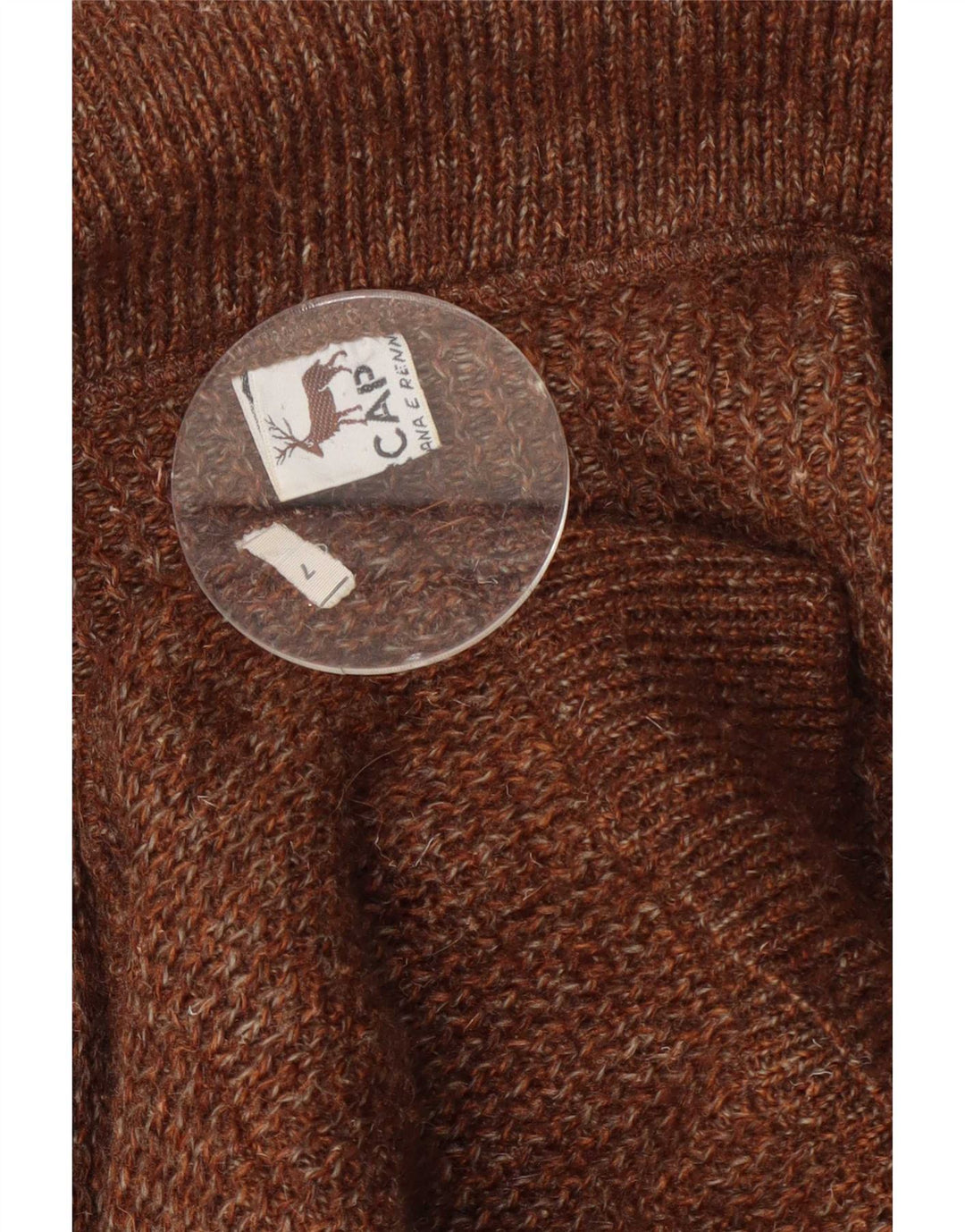 Sercap Mens Cardigan Sweater Medium Brown Colourblock