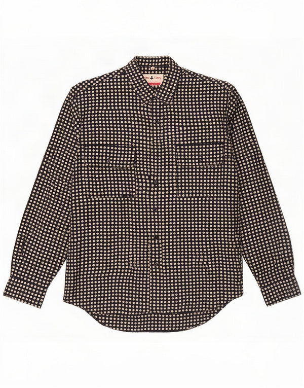 Royal Coast Mens Shirt Large Navy Blue Geometric Silk