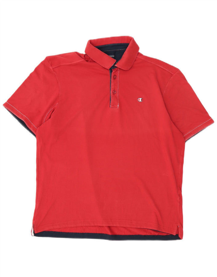 CHAMPION Mens Polo Shirt 2XL Red