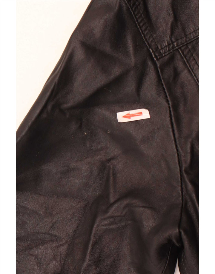 Vintage Mens Leather Jacket IT 48 Medium Black