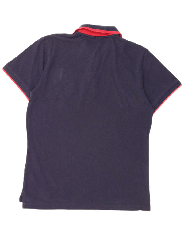 MARLBORO CLASSICS Mens Polo Shirt Medium Navy Blue Cotton