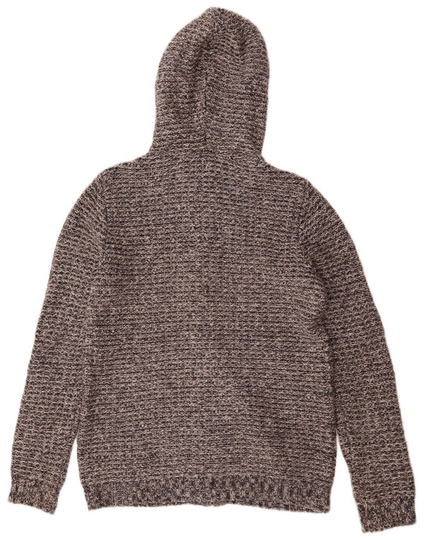 Fat Face Womens Oversized Hooded Cardigan Sweater UK 12 Medium Grey Flecked