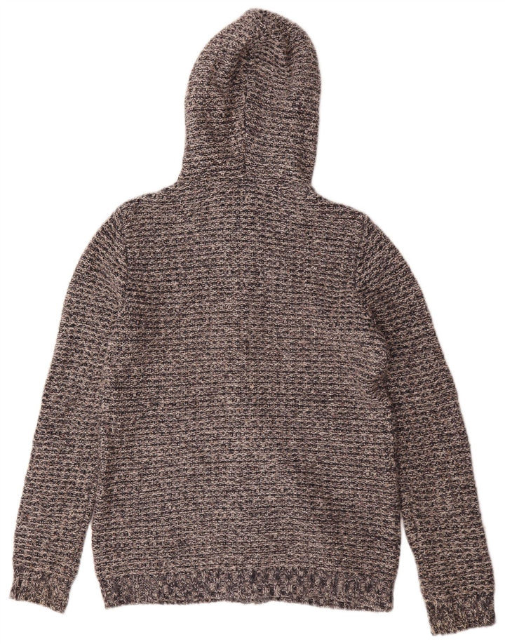Fat Face Womens Oversized Hooded Cardigan Sweater UK 12 Medium Grey Flecked