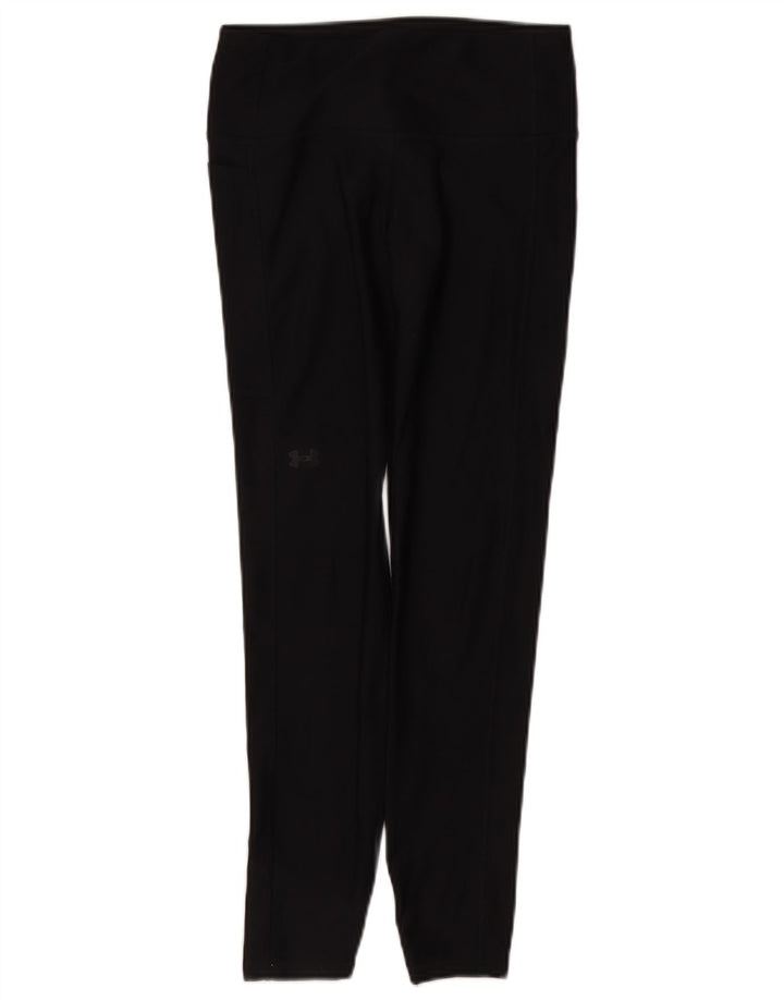 Under Armour Womens Heat Gear Leggings UK 10 Small  Black Polyester
