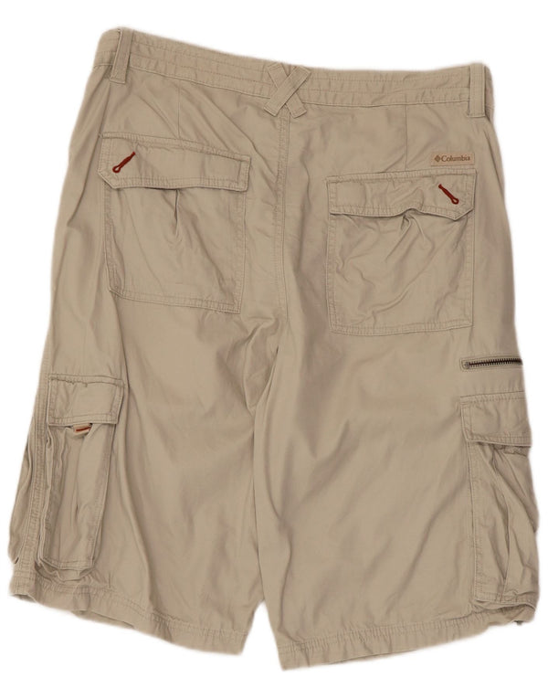 Columbia Mens Cargo Shorts W34 Large Beige Cotton