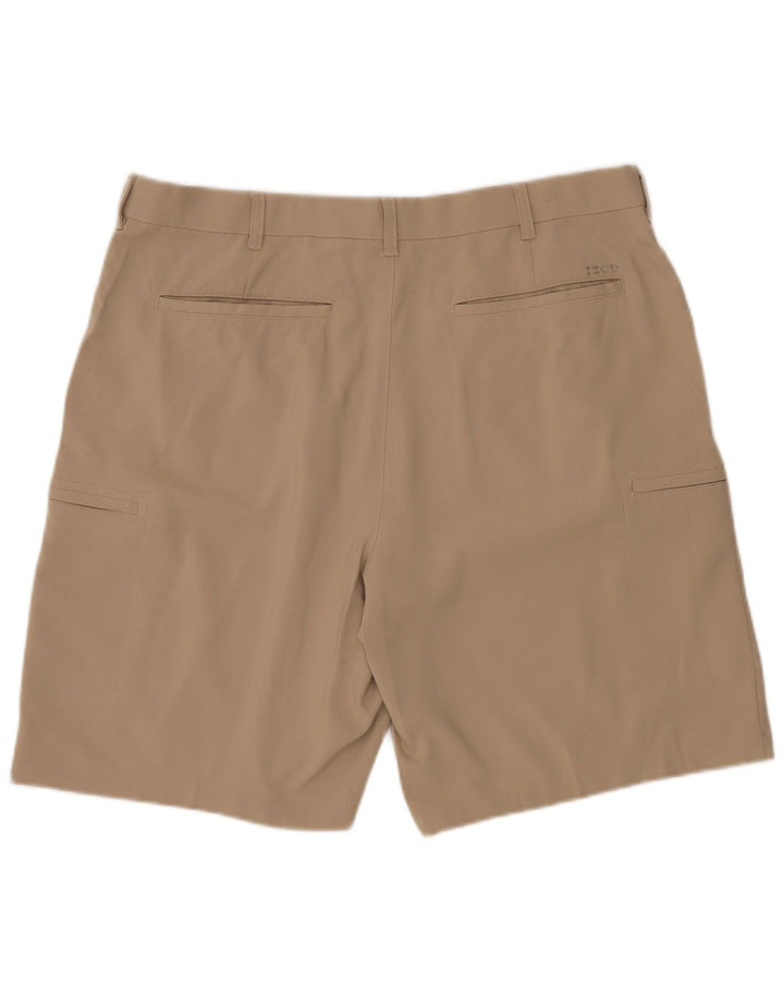 IZOD Mens Cargo Shorts W38 XL Beige Polyester