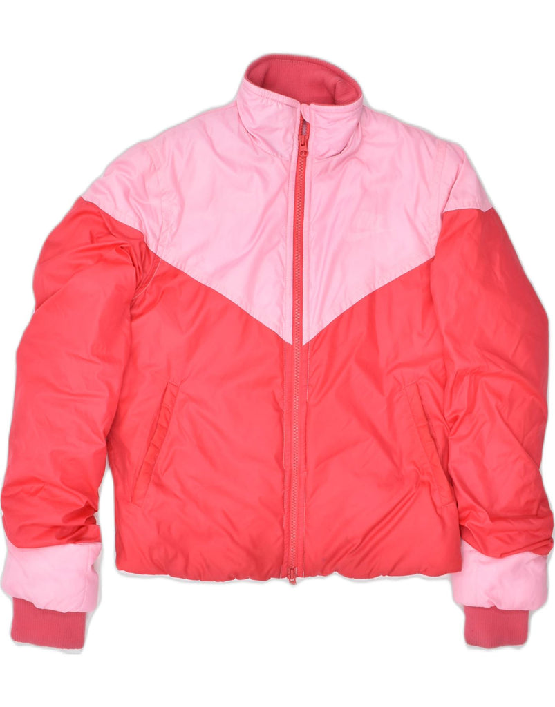 NIKE Womens Padded Jacket UK 12 Medium Pink Colourblock Polyester | Vintage | Thrift | Second-Hand | Used Clothing | Messina Hembry 