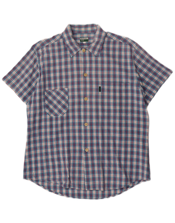 Paul Smith Mens Short Sleeve Shirt Large Blue Check Cotton