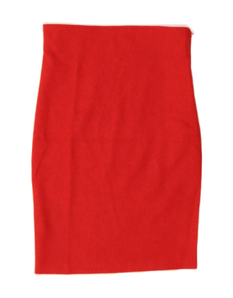 VINTAGE Womens Pencil Skirt IT 42 Medium W26 Red Polyamide Vintage Vintage and Second-Hand Vintage from Messina Hembry 