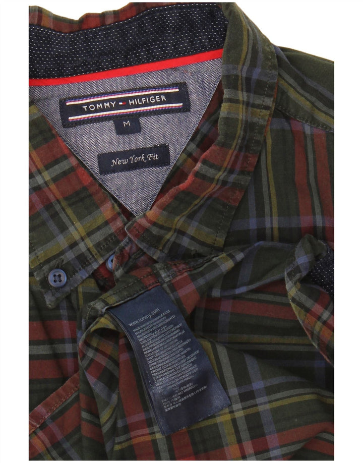 Tommy Hilfiger Mens New York Fit Shirt Medium Khaki Check Cotton