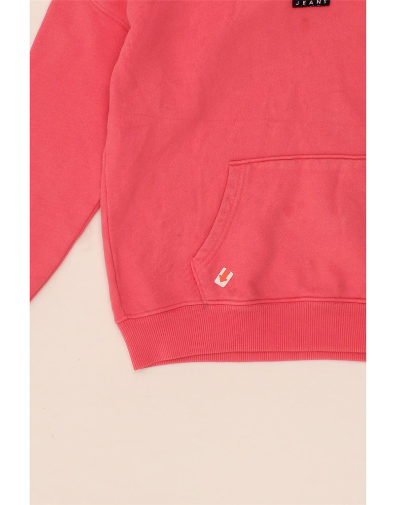 TOMMY HILFIGER Womens Oversized Hoodie Jumper UK 2 2XS Pink Cotton Vintage Tommy Hilfiger and Second-Hand Tommy Hilfiger from Messina Hembry 
