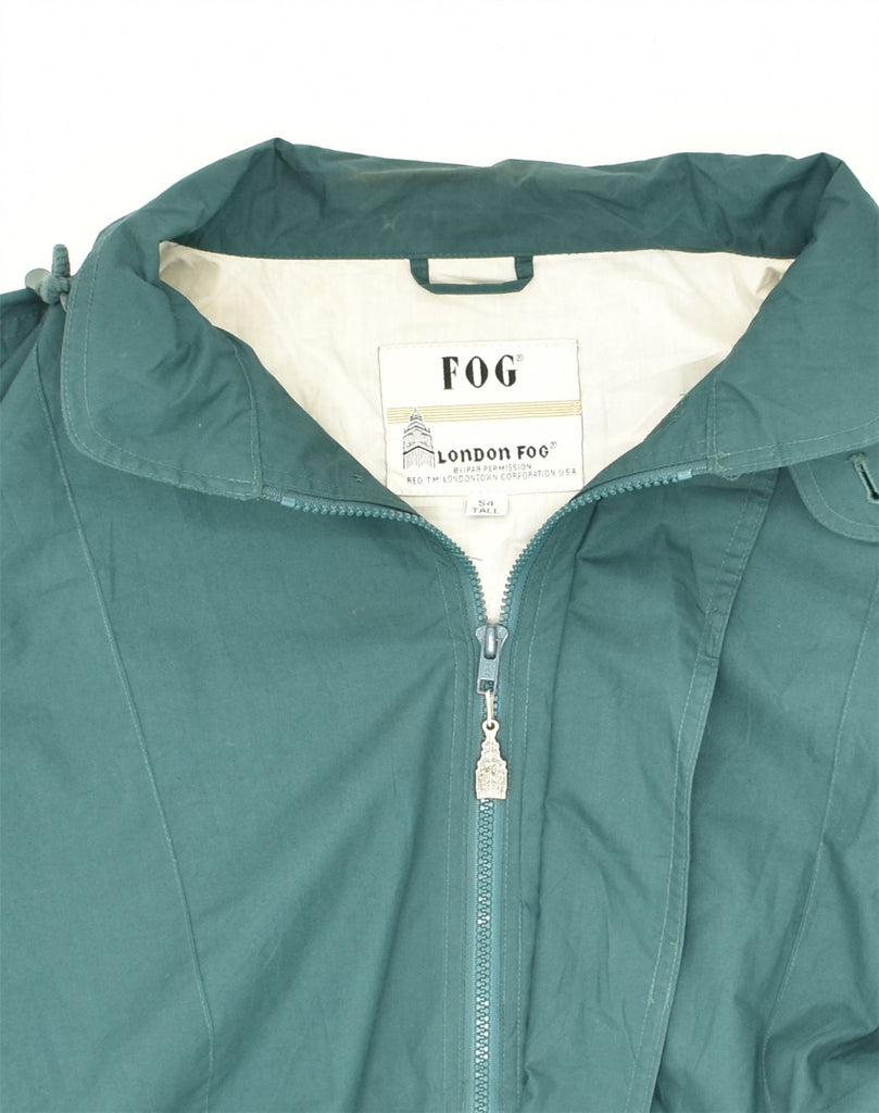 LONDON FOG Mens Tall Bomber Jacket IT 54 2XL Green Polyester | Vintage London Fog | Thrift | Second-Hand London Fog | Used Clothing | Messina Hembry 