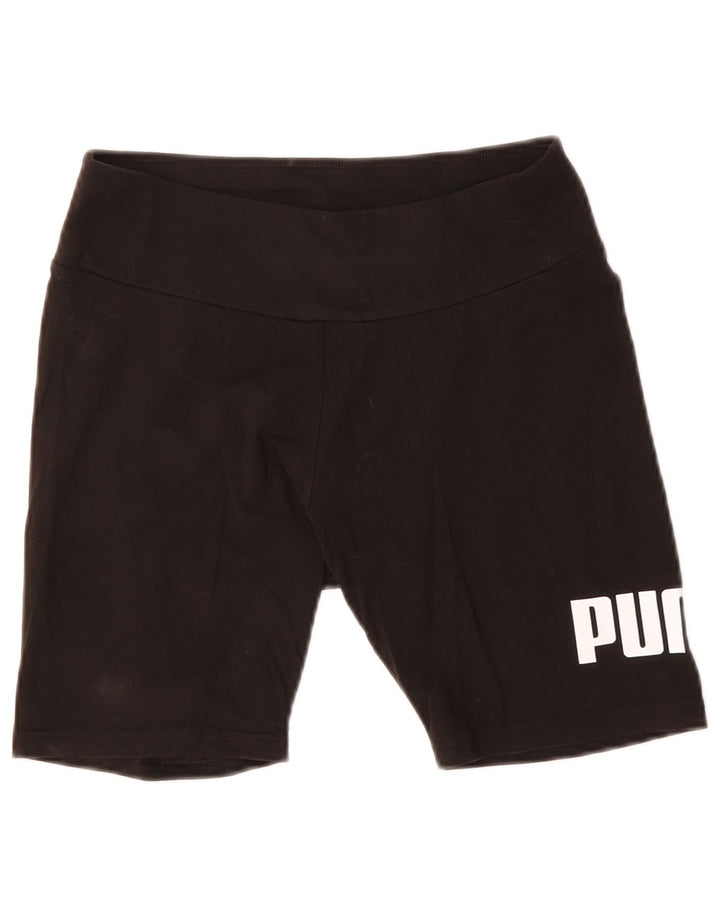 PUMA Womens Graphic Sport Shorts UK 12 Medium  Black