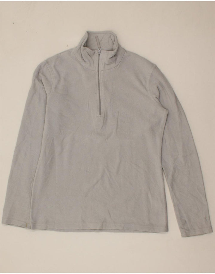 MOUNTAIN WAREHOUSE Womens Zip Neck Fleece Jumper UK 10 Small Grey Vintage Mountain Warehouse and Second-Hand Mountain Warehouse from Messina Hembry 