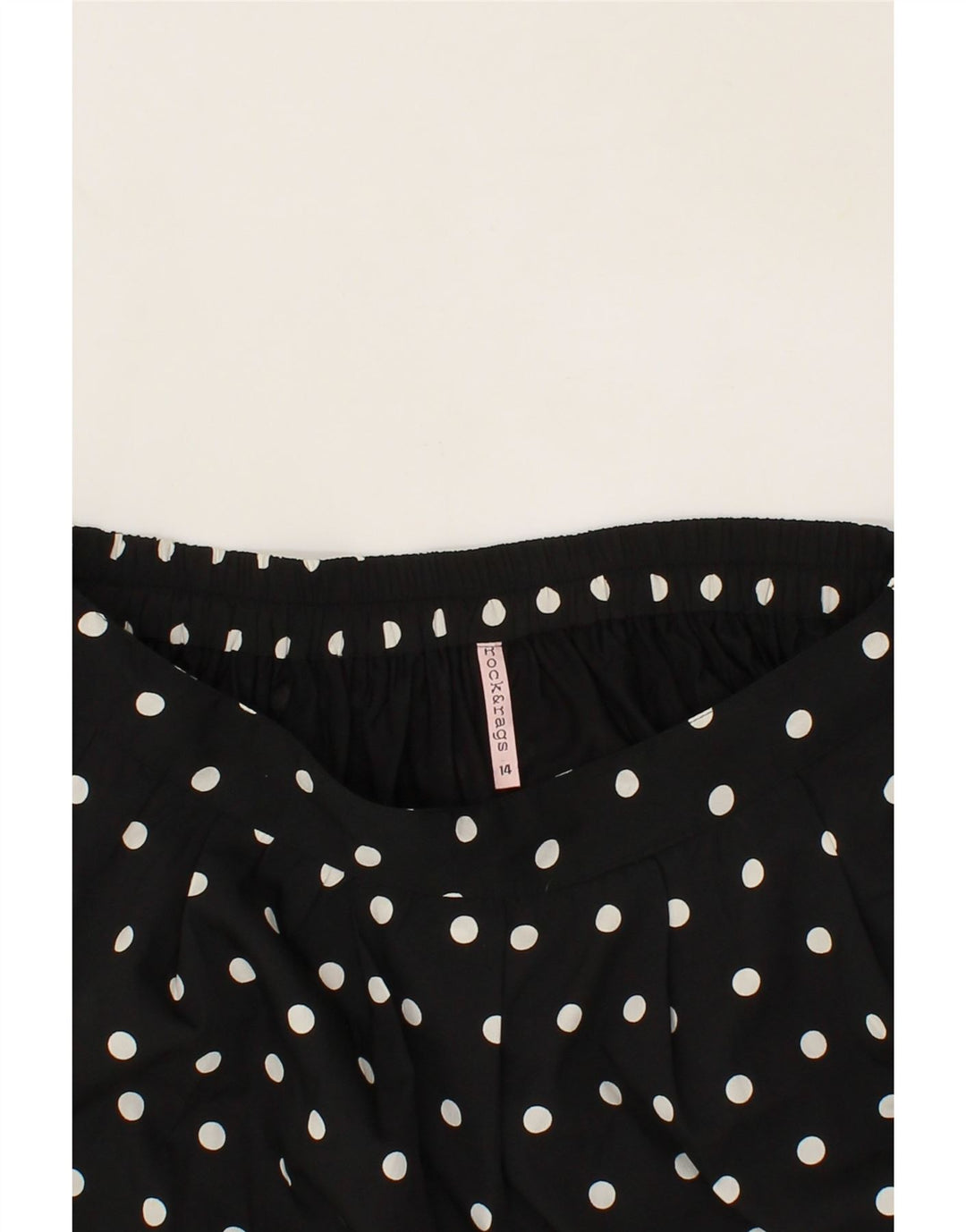 ROCK&RAGS Womens A-Line Skirt UK 14 Medium W30  Black Polka Dot Polyester Vintage Rock&Rags and Second-Hand Rock&Rags from Messina Hembry 