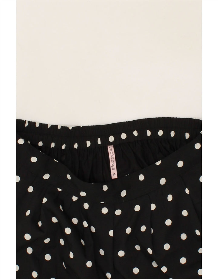 ROCK&RAGS Womens A-Line Skirt UK 14 Medium W30  Black Polka Dot Polyester Vintage Rock&Rags and Second-Hand Rock&Rags from Messina Hembry 