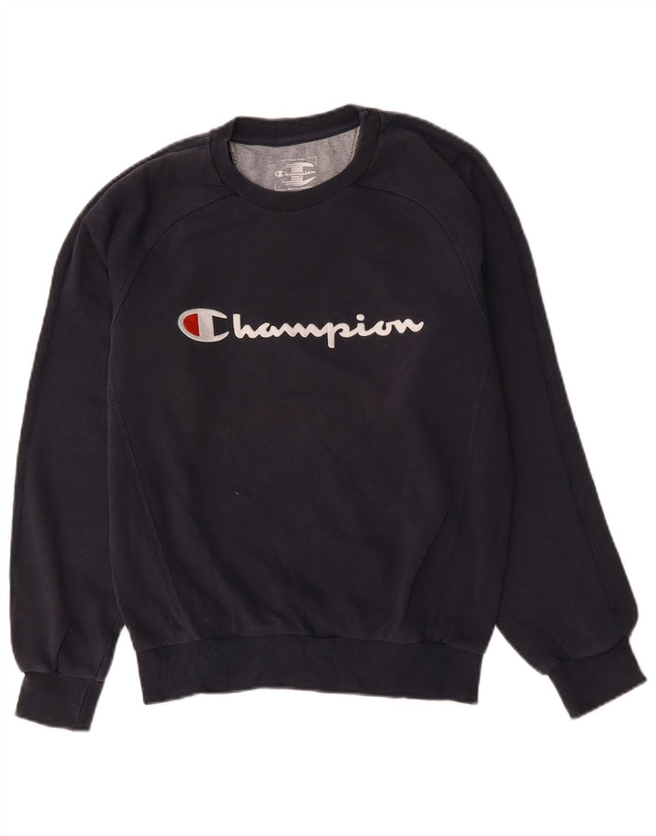 Champion Boys Graphic Sweatshirt Jumper 13-14 Years Navy Blue Cotton