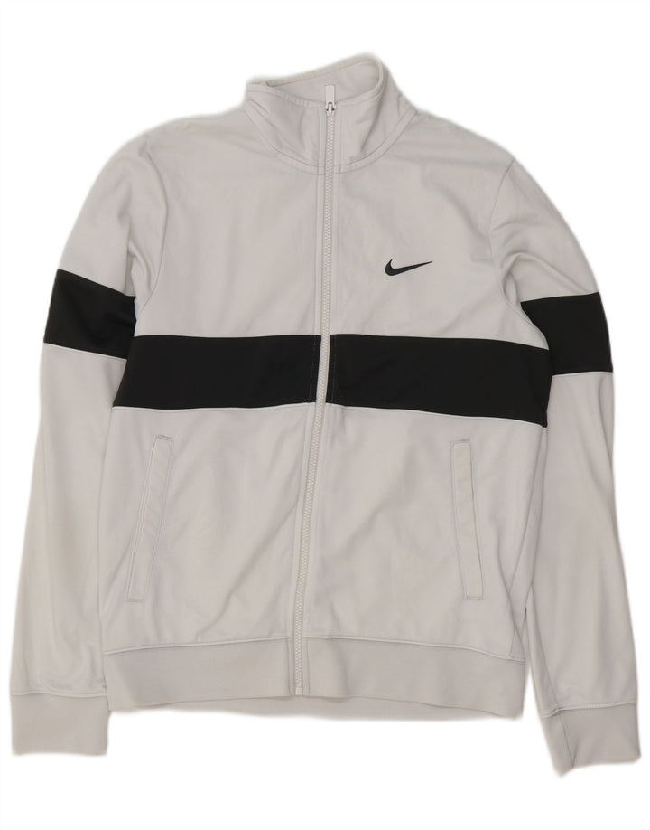 NIKE Mens Tracksuit Top Jacket Medium White Colourblock Polyester