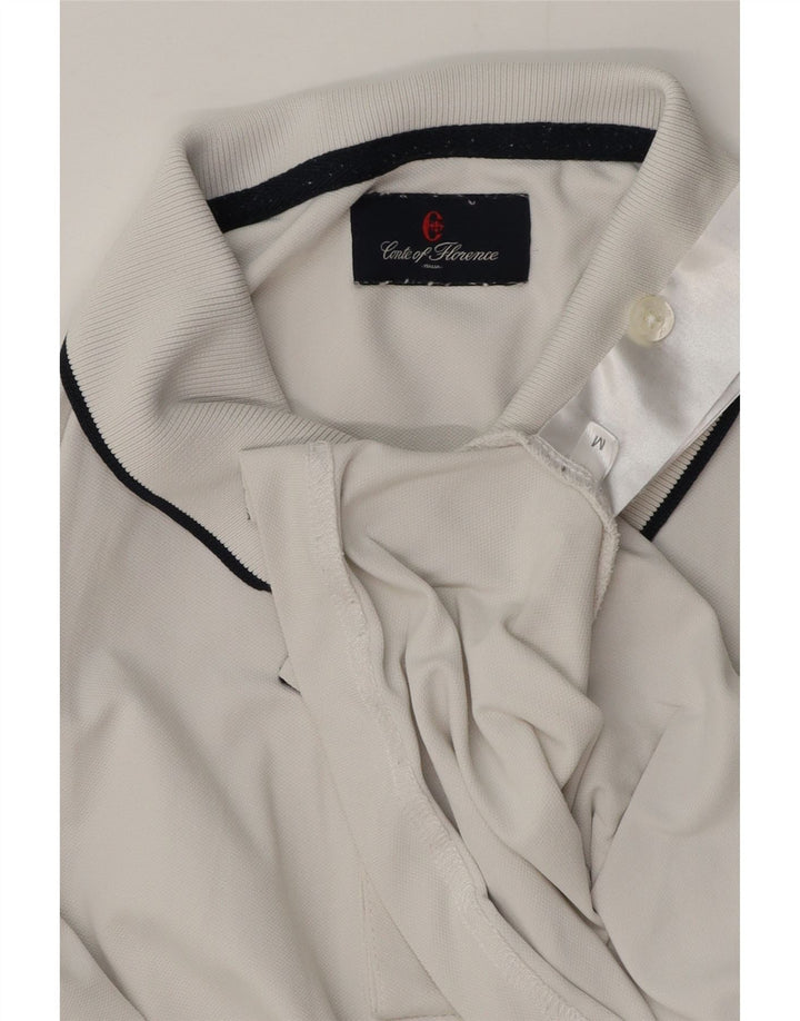 CONTE OF FLORENCE Mens Polo Shirt Medium White Cotton