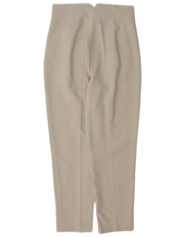 Zara Womens High Waist Tapered Casual Trousers Small W26 L27 Off White